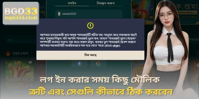 কিছু সাধারণ লগইন ত্রুটি এবং সমাধান